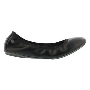 Hush Puppies Black Leather Chaste Ballet Flats